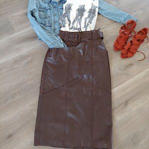 Vintage Erez Sport Leather Midi